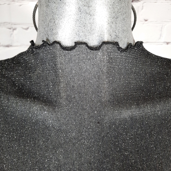 Shein sheer crop top with silver sparkles size S - Picture 4 of 11